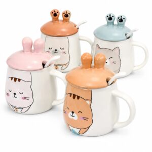 Cute Cat Ceramic Mug Set